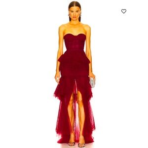 NWT Michael Costello x Revolve Alai Gown in Oxblood